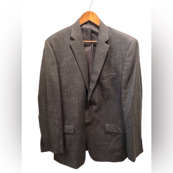 Lauren Ralph Lauren Men's 44R Gray Herringbone Wool Blazer - Picture 1 of 12